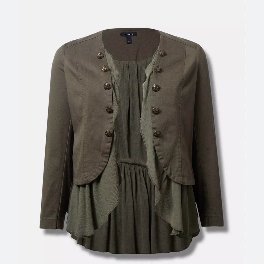 Torrid Gray Women's Military Jacket
